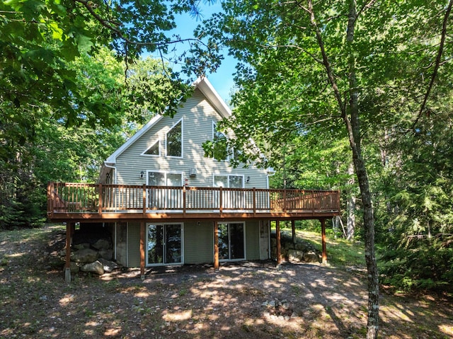 61 Dwelly Point Rd, Franklin, ME 04634 - rear view of house with a deck