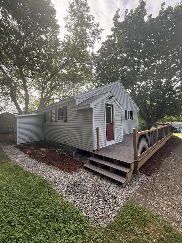 69 Heath St, Oakland, ME 04963 - rear view of property with a deck