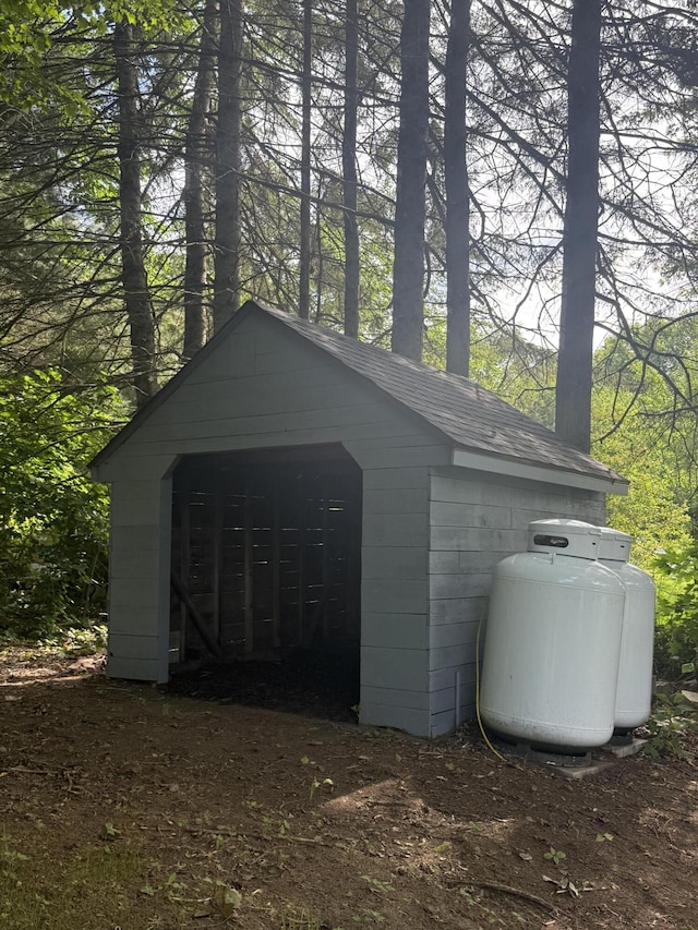 69 Heath St, Oakland, ME 04963 - garage featuring a shed