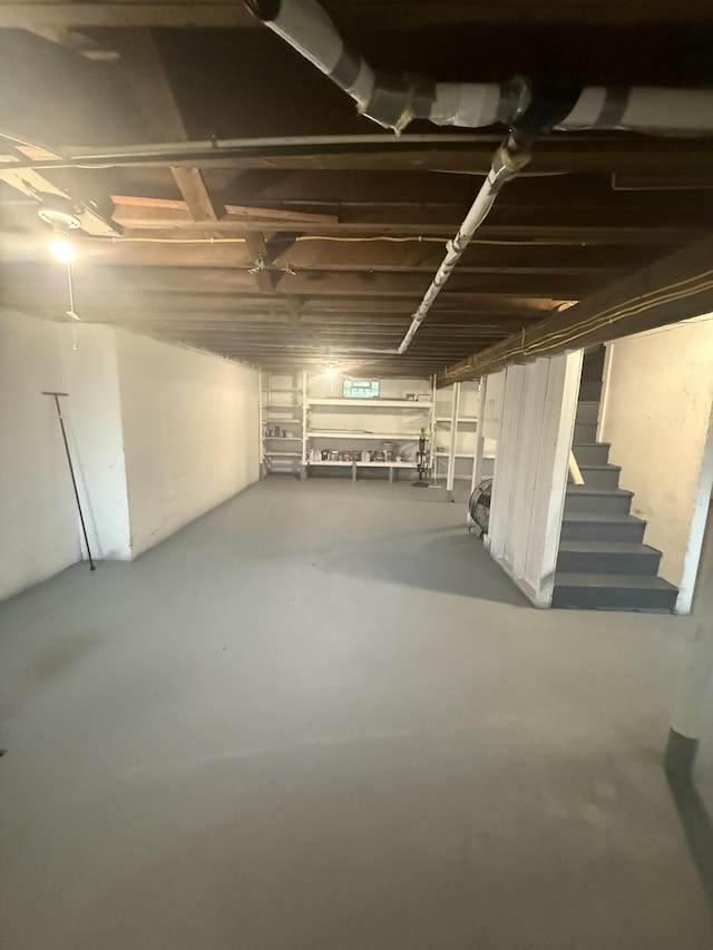 69 Heath St, Oakland, ME 04963 - basement with a garage and stairs