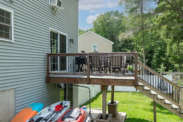 13 Dobson Rd, Berwick, ME 03901 - wooden terrace featuring stairs and a yard