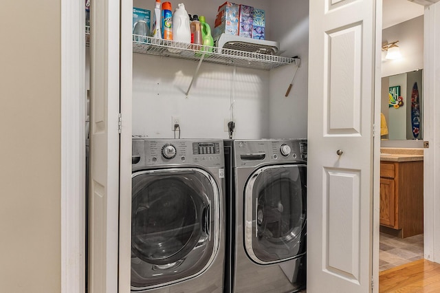 13 Dobson Rd, Berwick, ME 03901 - laundry room with independent washer and dryer and light wood-style floors
