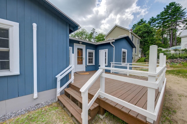 61 Shore Rd, Sebago, ME 04029 - view of wooden terrace