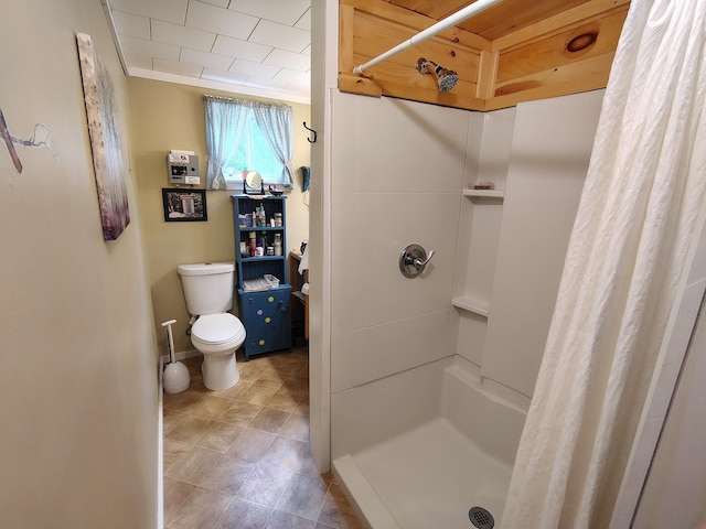 114 E Shore Rd, Benedicta Twp, ME 04733 - full bath featuring a stall shower and tile patterned floors
