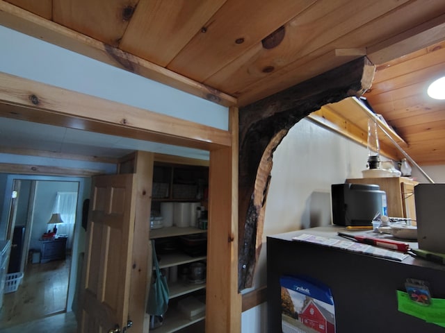 114 E Shore Rd, Benedicta Twp, ME 04733 - office view of wood ceiling