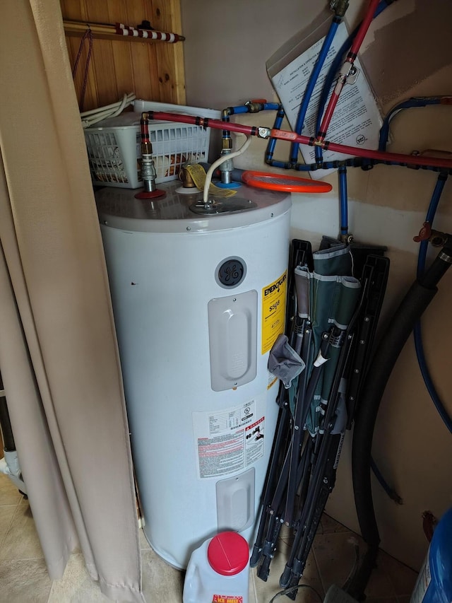 114 E Shore Rd, Benedicta Twp, ME 04733 - utility room with electric water heater