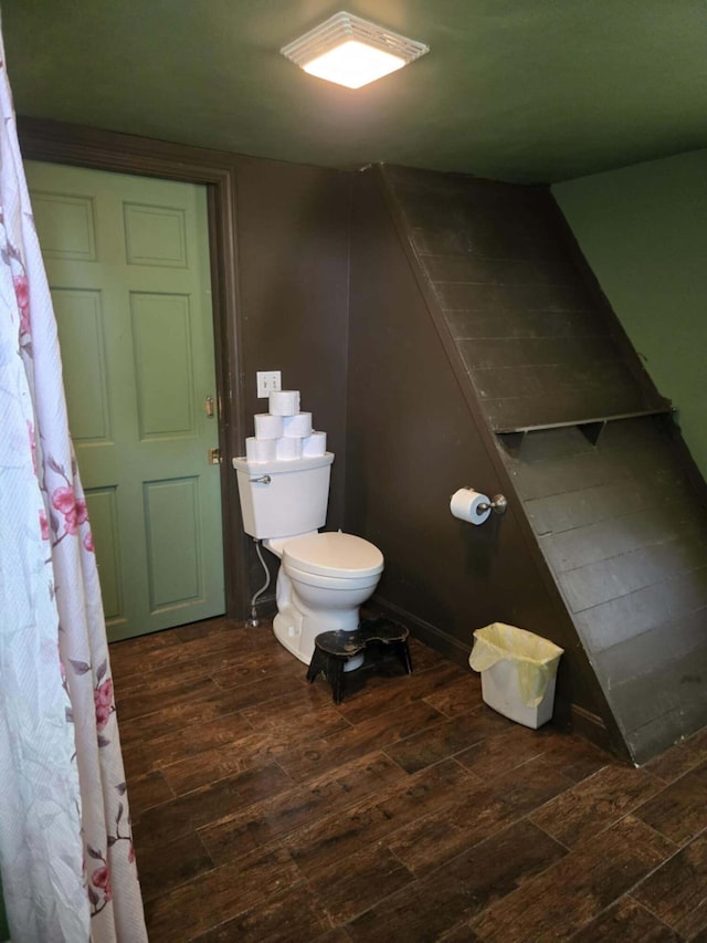471 Chandler Hill Rd, Ripley, ME 04930 - full bathroom featuring hardwood / wood-style floors and toilet
