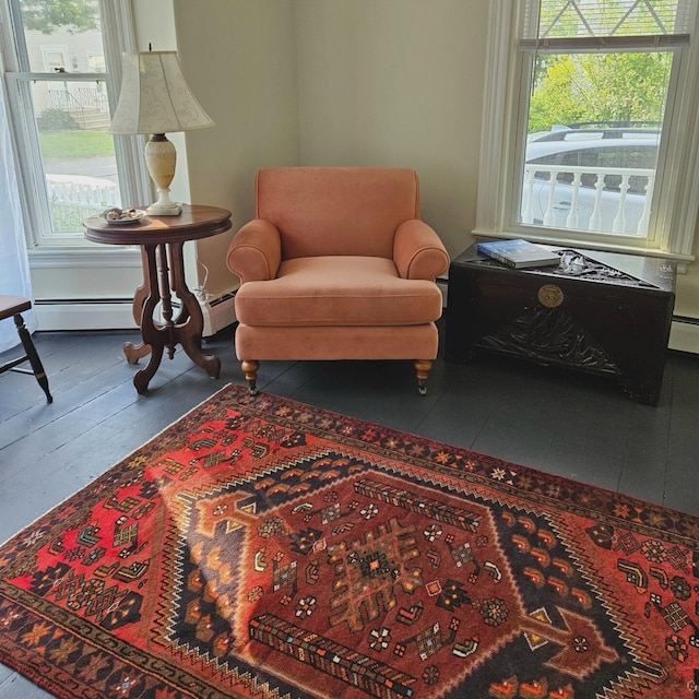 5 Purchase St, Rockland, ME 04841 - sitting room featuring plenty of natural light, a baseboard radiator, and wood finished floors