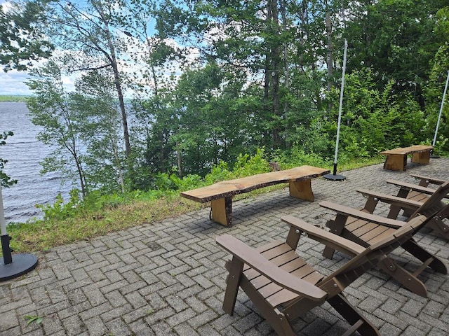 24 Cliffside Dr, Saint Albans, ME 04971 - view of patio with a water view