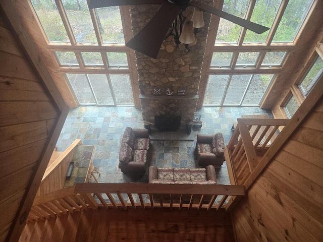 24 Cliffside Dr, Saint Albans, ME 04971 - living area with stone tile floors