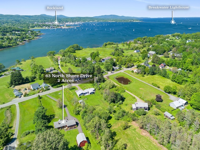 63 N Shore Dr, Owls Head, ME 04854 - bird's eye view of a water and mountain view