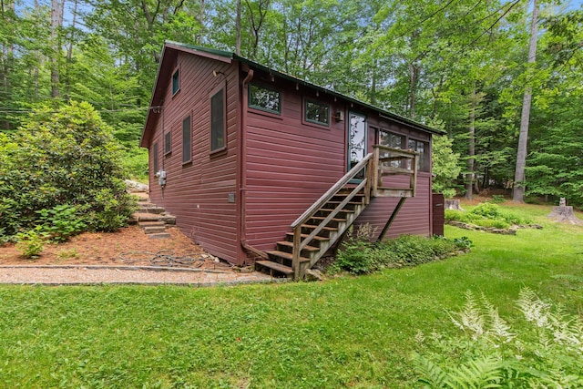 199 Peace Pipe Dr, Litchfield, ME 04350 - view of outbuilding featuring stairway
