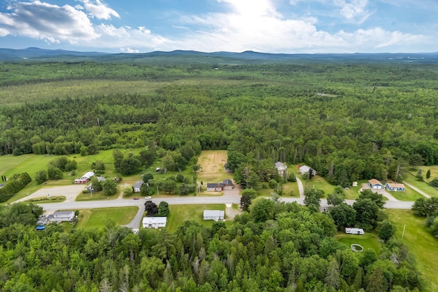 985 Main Rd, Eddington, ME 04428 - aerial view of property and surrounding area with a forest and a mountainous background