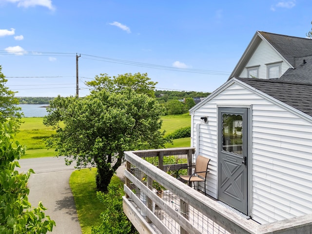 50-52 Mechanic St, Rockland, ME 04841 - wooden deck featuring a water view