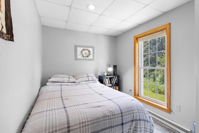 50-52 Mechanic St, Rockland, ME 04841 - bedroom featuring a baseboard heating unit and a paneled ceiling