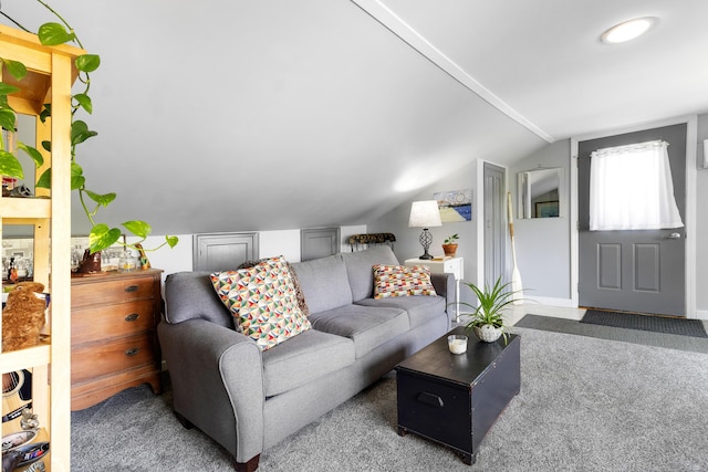 50-52 Mechanic St, Rockland, ME 04841 - living area featuring lofted ceiling and carpet floors