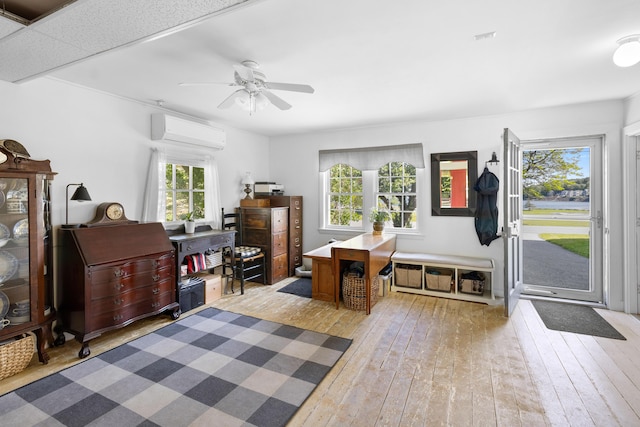 50-52 Mechanic St, Rockland, ME 04841 - office space with a wall unit AC, light wood-style flooring, and ceiling fan