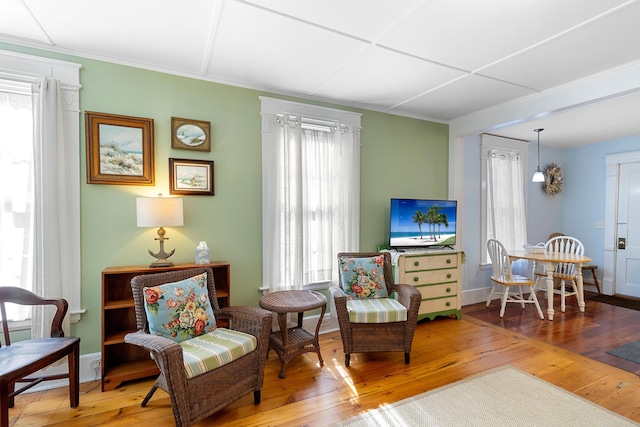 50-52 Mechanic St, Rockland, ME 04841 - sitting room with wood-type flooring and ornamental molding