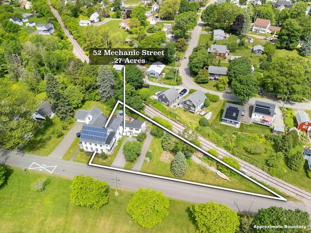 50-52 Mechanic St, Rockland, ME 04841 - aerial perspective of suburban area featuring property boundaries highlighted