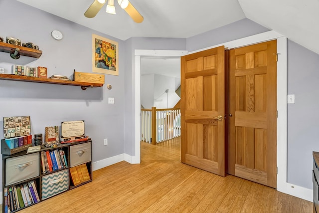 2 Falling Pines Ln, Readfield, ME 04355 - rec room with a ceiling fan and light wood-type flooring