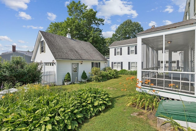 26 Grove St, Bath, ME 04530 - view of grassy yard featuring a sunroom