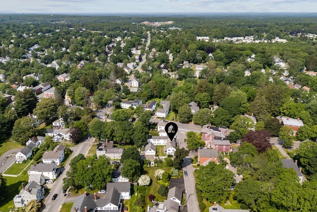 26 Grove St, Bath, ME 04530 - aerial view of property and surrounding area with nearby suburban area