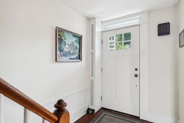 26 Grove St, Bath, ME 04530 - entrance foyer with wood finished floors and baseboards