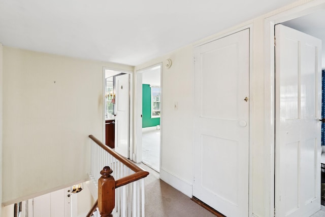 26 Grove St, Bath, ME 04530 - corridor with carpet flooring and an upstairs landing