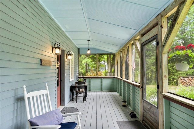 134 Powers Drive Ln, Orland, ME 04472 - sunroom / solarium featuring lofted ceiling