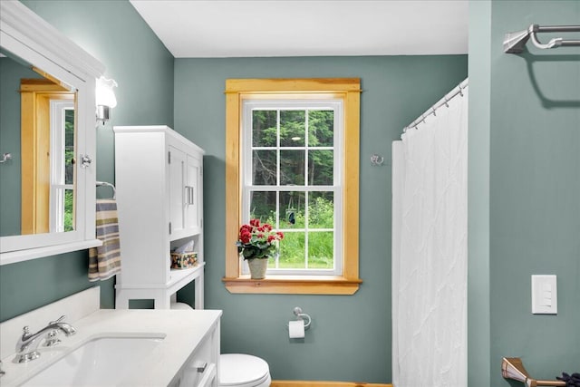 134 Powers Drive Ln, Orland, ME 04472 - bathroom with vanity and a shower with shower curtain