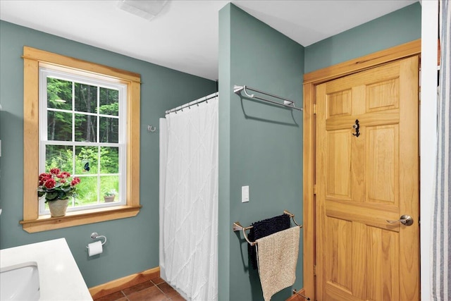 134 Powers Drive Ln, Orland, ME 04472 - full bathroom with tile patterned floors and a shower with curtain