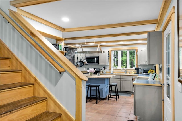 134 Powers Drive Ln, Orland, ME 04472 - stairs featuring tile patterned flooring and recessed lighting