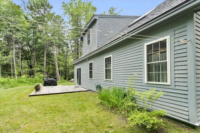 134 Powers Drive Ln, Orland, ME 04472 - view of green lawn with a deck