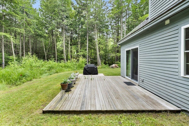 134 Powers Drive Ln, Orland, ME 04472 - deck featuring a lawn and grilling area