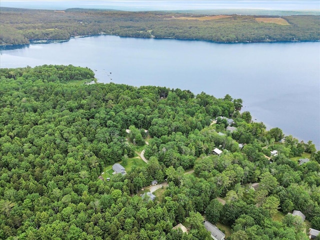 134 Powers Drive Ln, Orland, ME 04472 - drone / aerial view of a nearby body of water and a heavily wooded area