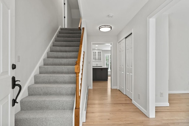 35 Rice Rd, Boothbay, ME 04544 - entryway featuring light wood-style floors and stairs