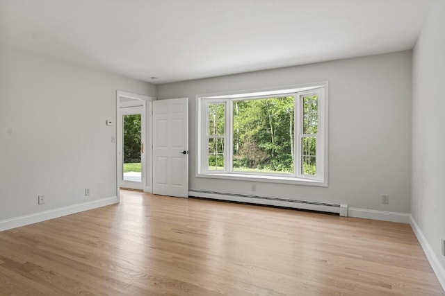 35 Rice Rd, Boothbay, ME 04544 - spare room featuring a baseboard heating unit and light wood-style floors