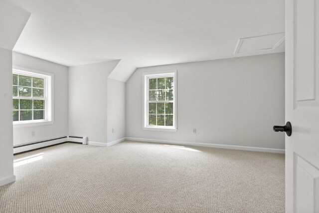 35 Rice Rd, Boothbay, ME 04544 - additional living space featuring baseboard heating, healthy amount of natural light, and carpet flooring