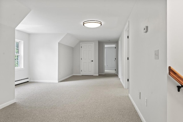 35 Rice Rd, Boothbay, ME 04544 - additional living space with a baseboard radiator and light carpet