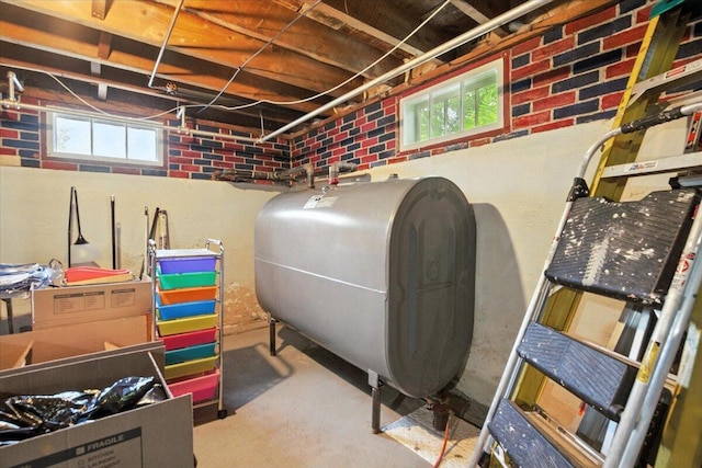 278 S Main St, Auburn, ME 04210 - below grade area featuring oil tank and brick wall