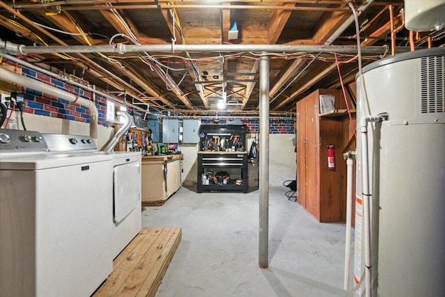 278 S Main St, Auburn, ME 04210 - unfinished below grade area featuring independent washer and dryer, water heater, and electric panel