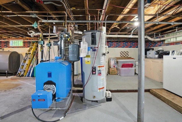 278 S Main St, Auburn, ME 04210 - unfinished below grade area featuring heating fuel, water heater, and a heating unit