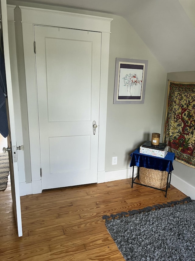 278 S Main St, Auburn, ME 04210 - entryway featuring lofted ceiling and wood finished floors