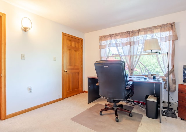 103 Hardscrabble Rd, Hollis, ME 04042 - home office with baseboard heating and carpet floors