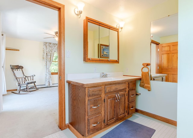 103 Hardscrabble Rd, Hollis, ME 04042 - bathroom featuring vanity and ceiling fan
