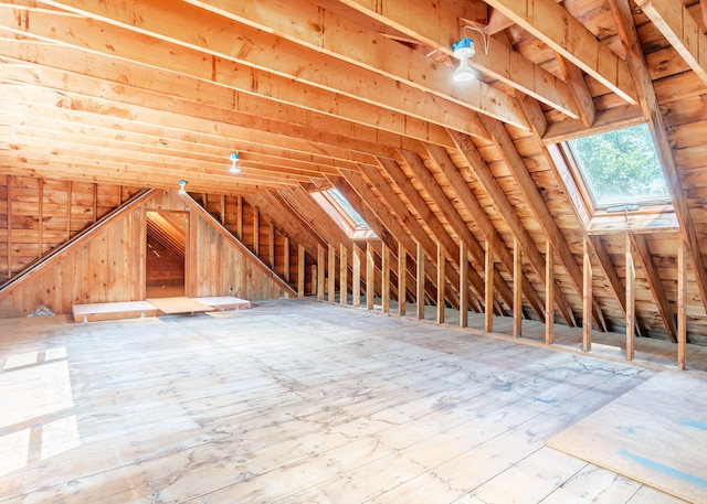 103 Hardscrabble Rd, Hollis, ME 04042 - attic featuring a skylight