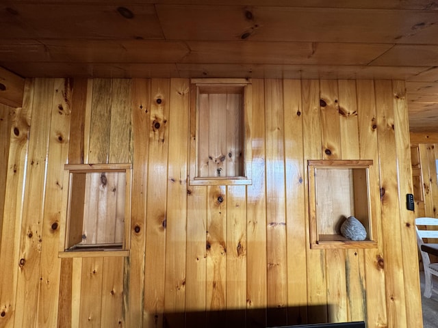 157 Cyr Rd, Cross Lake Twp, ME 04779 - detailed view of wooden walls and wooden ceiling