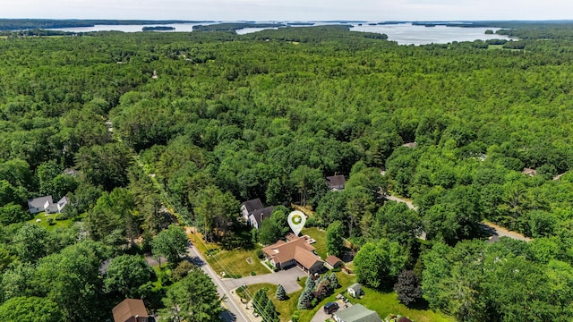 250 Mere Point Rd, Brunswick, ME 04011 - aerial view of property's location featuring a forest and a nearby body of water