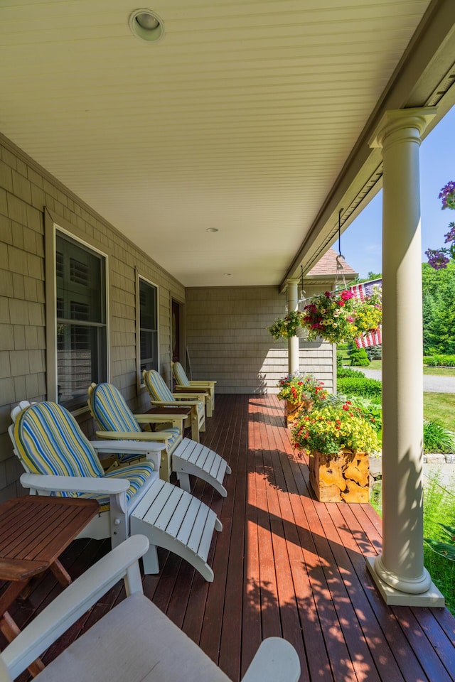 250 Mere Point Rd, Brunswick, ME 04011 - view of wooden porch