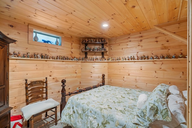 250 Mere Point Rd, Brunswick, ME 04011 - bedroom with wooden ceiling and wood walls
